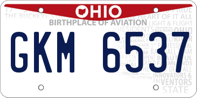 OH license plate GKM6537
