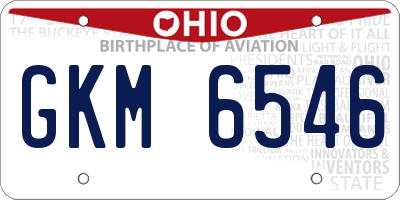 OH license plate GKM6546