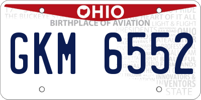 OH license plate GKM6552