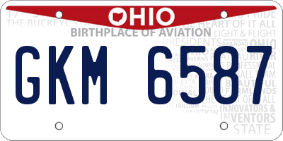 OH license plate GKM6587