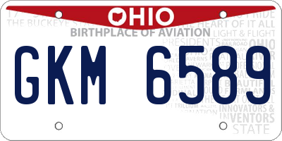 OH license plate GKM6589