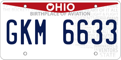 OH license plate GKM6633