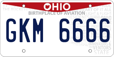 OH license plate GKM6666