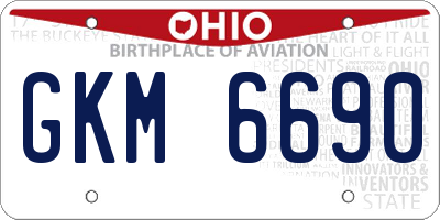 OH license plate GKM6690