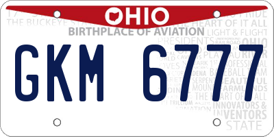 OH license plate GKM6777