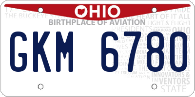 OH license plate GKM6780