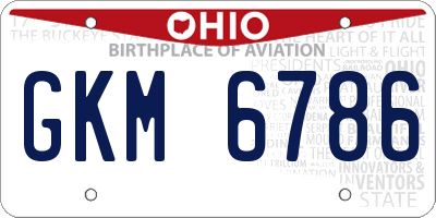 OH license plate GKM6786