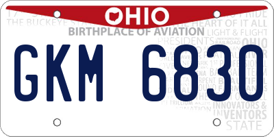 OH license plate GKM6830