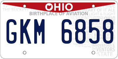 OH license plate GKM6858