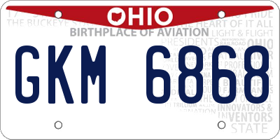 OH license plate GKM6868