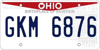 OH license plate GKM6876