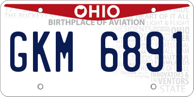 OH license plate GKM6891