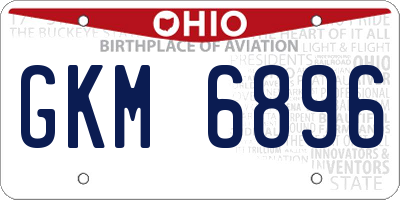 OH license plate GKM6896