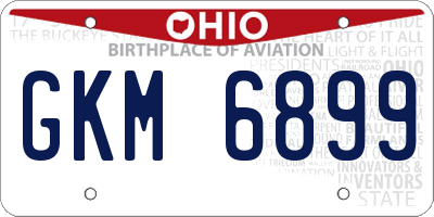 OH license plate GKM6899