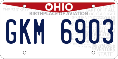 OH license plate GKM6903