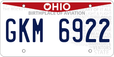 OH license plate GKM6922