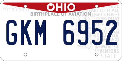 OH license plate GKM6952