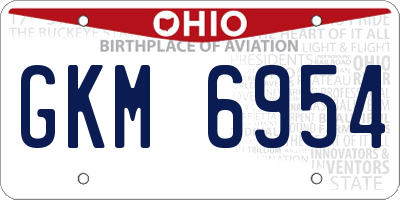 OH license plate GKM6954