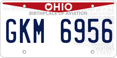 OH license plate GKM6956