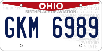 OH license plate GKM6989