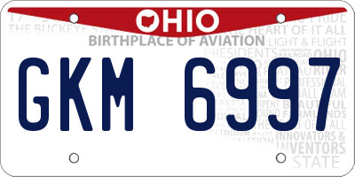 OH license plate GKM6997