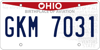 OH license plate GKM7031
