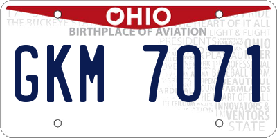 OH license plate GKM7071