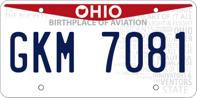 OH license plate GKM7081