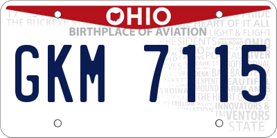 OH license plate GKM7115