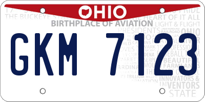 OH license plate GKM7123