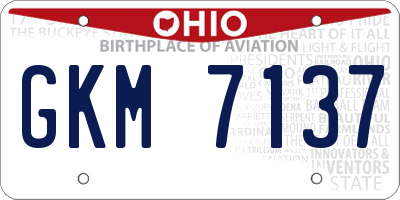 OH license plate GKM7137