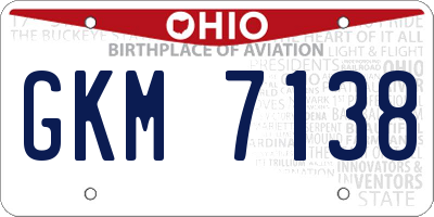 OH license plate GKM7138