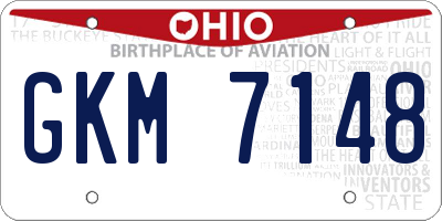 OH license plate GKM7148