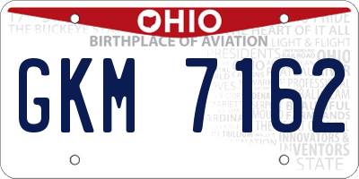 OH license plate GKM7162