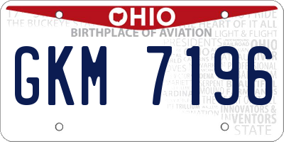 OH license plate GKM7196