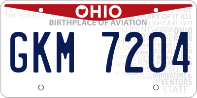 OH license plate GKM7204