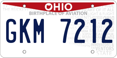 OH license plate GKM7212