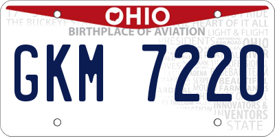 OH license plate GKM7220