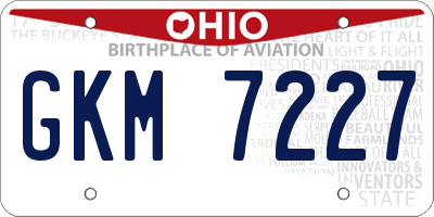 OH license plate GKM7227