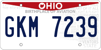 OH license plate GKM7239