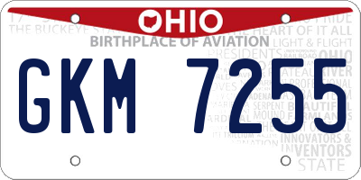OH license plate GKM7255