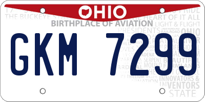 OH license plate GKM7299