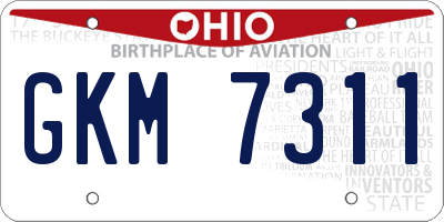OH license plate GKM7311