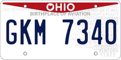 OH license plate GKM7340