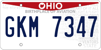 OH license plate GKM7347