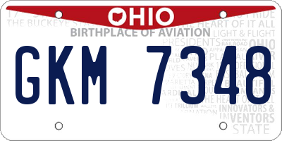 OH license plate GKM7348
