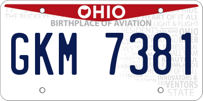 OH license plate GKM7381