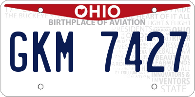 OH license plate GKM7427