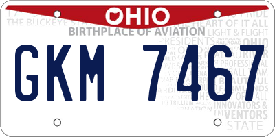 OH license plate GKM7467
