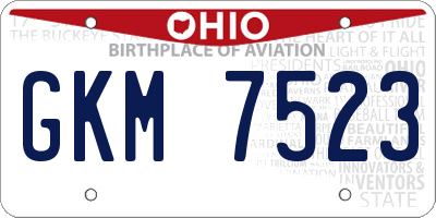 OH license plate GKM7523